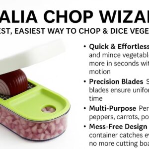 Vidalia Chop Wizard Vegetable Chopper – Original As Seen On TV Food Dicer with 2 Stainless Steel Blades, Large 2-Cup Container, Cleaning Tool, Dishwasher Safe Onion & Vegetable and Fruit Cutter - Image 6