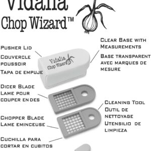 Vidalia Chop Wizard Vegetable Chopper – Original As Seen On TV Food Dicer with 2 Stainless Steel Blades, Large 2-Cup Container, Cleaning Tool, Dishwasher Safe Onion & Vegetable and Fruit Cutter - Image 7