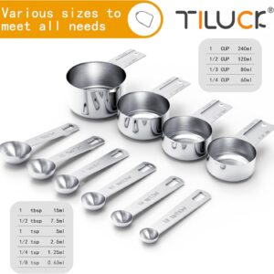Stainless Steel Measuring Cups & Spoons Set, Cups and Spoons,Kitchen Gadgets for Cooking & Baking (10) - Image 3