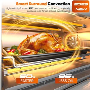 Nuwave Bravo Pro Convection Air Fryer Toaster Oven Combo, 2025 New and Improved, 10-in-1, 50°-450°F Temp Controls, Quick & Even Crisp Technology, 21Qt Capacity, Black, PFAS Free - Image 2