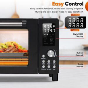 Nuwave Bravo Pro Convection Air Fryer Toaster Oven Combo, 2025 New and Improved, 10-in-1, 50°-450°F Temp Controls, Quick & Even Crisp Technology, 21Qt Capacity, Black, PFAS Free - Image 3
