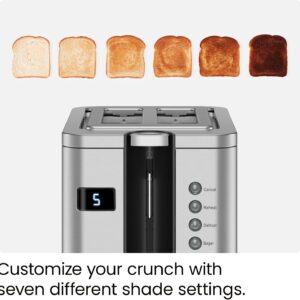 Chefman 2-Slice Digital Toaster, Pop-Up, Stainless Steel, Extra-Wide Slots For Bagels, Defrost, Reheat, Cancel Functions, Removable Crumb Tray - Image 4