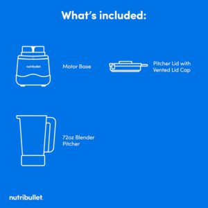 nutribullet Power Core™ Blender, 1400W Peak Power, Smoothies, Crushed Ice & Frozen Fruit, Full-Size Countertop Blender, 72-oz. Pitcher, Black, NBF70100 - Image 9