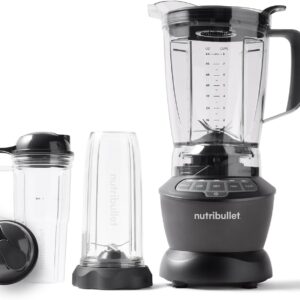 Nutribullet Full-Size Blender Combo, Single-Serve & Large Capacity, 1200W, 64oz Pitcher, 32oz Cup, Extractor Blade, 3-Speed, Pulse, Smoothies, Soups, Sauces, Easy Cleaning, Dark Gray, NBF50500 - Image 2