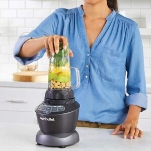 Nutribullet Full-Size Blender Combo, Single-Serve & Large Capacity, 1200W, 64oz Pitcher, 32oz Cup, Extractor Blade, 3-Speed, Pulse, Smoothies, Soups, Sauces, Easy Cleaning, Dark Gray, NBF50500 - Image 8