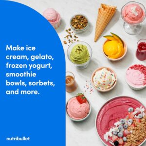 nutribullet Chill Ice Cream Maker, for Gelato, Sorbet, Frozen Yogurt, Smoothie Bowls, Compact Size, (2) Dishwasher Safe 16 oz. Pint Cups with Lids, White, NBD50100AW - Image 5