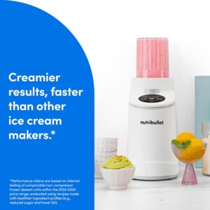 nutribullet Chill Ice Cream Maker, for Gelato, Sorbet, Frozen Yogurt, Smoothie Bowls, Compact Size, (2) Dishwasher Safe 16 oz. Pint Cups with Lids, White, NBD50100AW - Image 11