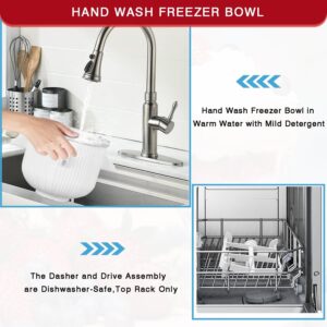 Ice Cream Maker Attachment for KitchenAid Stand Mixer, Compatible with 4.5/5QT & 6QT Stand Mixers, 2 Quart Frozen Kitchenaid Ice Cream Maker Attachment Ice Cream Bowl for Yogurt/Sorbet Gelato - Image 7