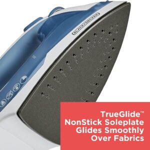 BLACK+DECKER Easy Steam Compact Iron for Clothes, Automatic Shutoff, Nonstick Plate, Light Weight, 1200 Watts - Image 4