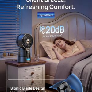 DREO TurboCool Misting Fan 516, 5℉ Drop Cooling Fans that Blow Cold Air, 150°+30° Omni-directional Oscillating, Evaporative air cooler, 26 ft/s Wind, Ultrafine Mist, 20dB Quiet, 6 Speeds 2 Modes, Grey - Image 5