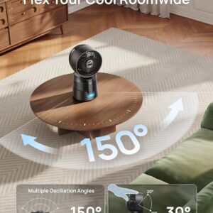 DREO TurboCool Misting Fan 516, 5℉ Drop Cooling Fans that Blow Cold Air, 150°+30° Omni-directional Oscillating, Evaporative air cooler, 26 ft/s Wind, Ultrafine Mist, 20dB Quiet, 6 Speeds 2 Modes, Grey - Image 7