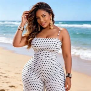 Siren Chic 2026 Women's Fashion Dot Print Wrap Chest Cami Jumpsuit Sexy Sleeveless Party Rompers - Image 4