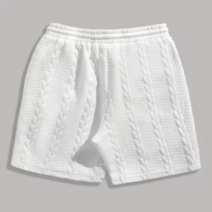 Men's White Drawstring Casual Shorts Summer Loose Breathable 5 Inch Shorts - Image 3