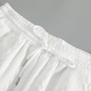 Men's White Drawstring Casual Shorts Summer Loose Breathable 5 Inch Shorts - Image 5