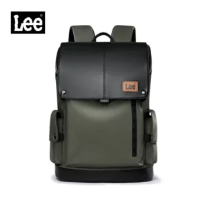 Lee Brand Large Capacity Flip Leather 16 inch Laptop School Bag for Student, Men Women Outdoor Waterproof Oxford Travel Backpack - Image 1