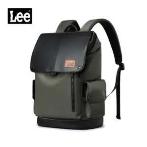 Lee Brand Large Capacity Flip Leather 16 inch Laptop School Bag for Student, Men Women Outdoor Waterproof Oxford Travel Backpack - Image 2