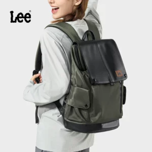 Lee Brand Large Capacity Flip Leather 16 inch Laptop School Bag for Student, Men Women Outdoor Waterproof Oxford Travel Backpack - Image 4