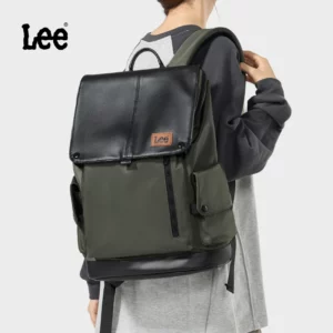 Lee Brand Large Capacity Flip Leather 16 inch Laptop School Bag for Student, Men Women Outdoor Waterproof Oxford Travel Backpack - Image 6