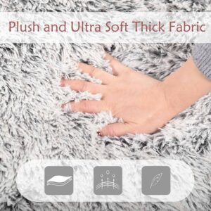 Plush Faux Fur Bean Bag Chairs, Memory Foam Filled Sofa Chair Shape Bean Bag for Adults/Teens/Kids, Ultra-Soft Lazy Sofa for Living Room Bedroom College Dorm, Grey - Image 4