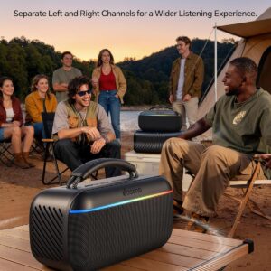 dbsono Portable Bluetooth Speaker Wireless: 100W(Peak) SoundPulse 2.0 with BassBoost, Waterproof Loud Party Speakers, Unlimited Pairing, TWS for Outdoor/Indoor, Beach Vacation Essential, Black - Image 6