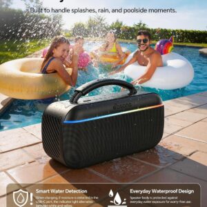 dbsono Portable Bluetooth Speaker Wireless: 100W(Peak) SoundPulse 2.0 with BassBoost, Waterproof Loud Party Speakers, Unlimited Pairing, TWS for Outdoor/Indoor, Beach Vacation Essential, Black - Image 7