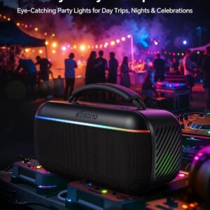 dbsono Portable Bluetooth Speaker Wireless: 100W(Peak) SoundPulse 2.0 with BassBoost, Waterproof Loud Party Speakers, Unlimited Pairing, TWS for Outdoor/Indoor, Beach Vacation Essential, Black - Image 9
