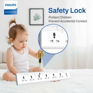 Philips 6-Way Universal Power Extension Cord with Individual Switches (1.5M), 2500W Overload Protection, 750°C Fire-Resistant, 3x1mm² Heavy Duty Cable, 13A Fuse, ESMA Certified, UK Plug (6UV-1.5m) - Image 7