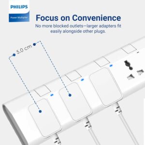 Philips 6-Way Universal Power Extension Cord with Individual Switches (1.5M), 2500W Overload Protection, 750°C Fire-Resistant, 3x1mm² Heavy Duty Cable, 13A Fuse, ESMA Certified, UK Plug (6UV-1.5m) - Image 8