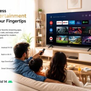 NIKAI 43 Inch QLED Smart TV Full HD 1080p | Android 14 | Built-in WiFi | Frameless Ultra Slim Design | 1GB RAM 8GB Storage | YouTube, Facebook, Web Browser | HDMI & USB | 20W Audio - NTV43QSLED - Image 4