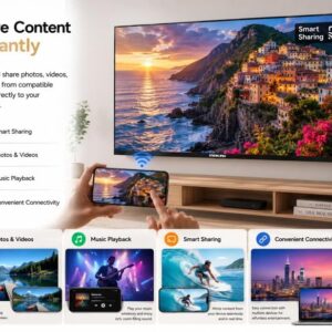 NIKAI 43 Inch QLED Smart TV Full HD 1080p | Android 14 | Built-in WiFi | Frameless Ultra Slim Design | 1GB RAM 8GB Storage | YouTube, Facebook, Web Browser | HDMI & USB | 20W Audio - NTV43QSLED - Image 7