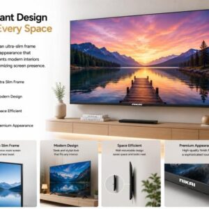 NIKAI 43 Inch QLED Smart TV Full HD 1080p | Android 14 | Built-in WiFi | Frameless Ultra Slim Design | 1GB RAM 8GB Storage | YouTube, Facebook, Web Browser | HDMI & USB | 20W Audio - NTV43QSLED - Image 8
