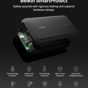 Click to see full view Belkin Portable Charger, Power Bank with Integrated Cable 20K PD 30W - Fast Charging USB-C Power Delivery, Portable Charger for iPhone 17 Series, iPad Pro, Galaxy S25 Series, and More - Black - Image 6
