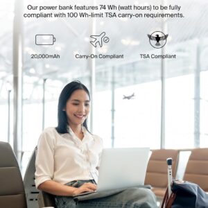 Click to see full view Belkin Portable Charger, Power Bank with Integrated Cable 20K PD 30W - Fast Charging USB-C Power Delivery, Portable Charger for iPhone 17 Series, iPad Pro, Galaxy S25 Series, and More - Black - Image 7