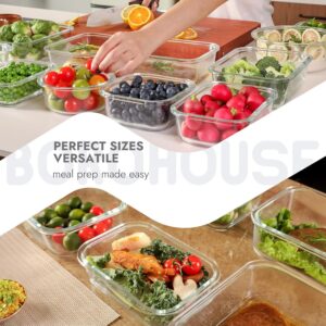 10-Pack Glass Food Storage Containers with Tempered Lids – Borosilicate, Airtight, Oven-Safe (-4°F~950°F), BPA-Free, 4.4 & 1.6 Cup, Leak-Proof, Dishwasher Safe (Gray) - Image 7