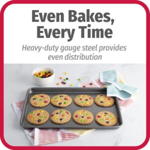 GoodCook Everyday Nonstick Baking Sheet Set, 3 Pack Includes Small (13×9) Medium (15×1) and Large (17×11) Pans Carbon Steel Construction Cookie Sheets Bakeware Set, Gray - Image 4