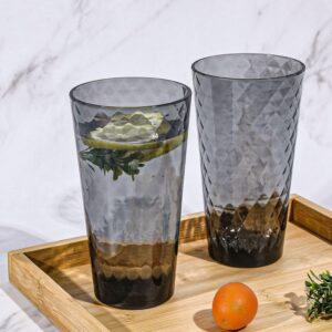 BPA-Free Plastic Tumblers 8 Pack (8x22oz) | Reusable Dishwasher Safe | Stackable Shatterproof Cups | Plastic Drinkware & Drinking Tumblers for Restaurant, Home, Party - Image 4
