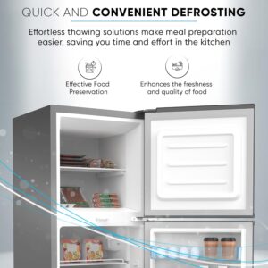 Nikai 190L Gross/138L Net, Double Door Refrigerator with Vegetable Crisper & Adjustable Glass Shelves, Defrosting & Temperature Control, Ideal for Kitchen, Bedroom, Office & Hotels - NRF190DN4S Silver - Image 3