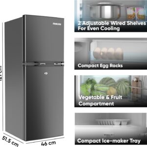 Nikai 190L Gross/138L Net, Double Door Refrigerator with Vegetable Crisper & Adjustable Glass Shelves, Defrosting & Temperature Control, Ideal for Kitchen, Bedroom, Office & Hotels - NRF190DN4S Silver - Image 5