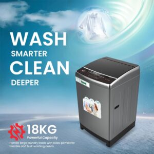 STAR TRACK 18 kg Top Loading Automatic Washing Machine, ESMA 5 Star Energy-Saving, Titanium, Model SW-1800ATT1-SK(T), 1 Years Full Warranty - Image 2