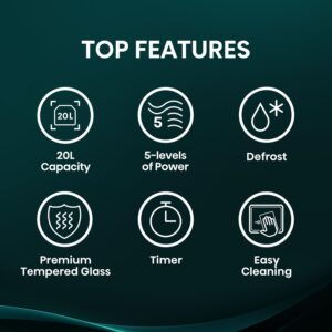 Hisense 20 Liters Solo Microwave Oven for Kitchen, 700W, Compact Design, 5 Power Levels to Support Cooking Options as Defrost, Food Heating, H20MOWS14- (Simplified Control) - Image 2