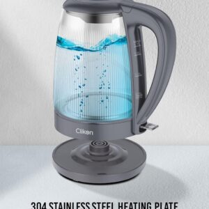 1.7L Borosilicate Glass Electric Kettle with Stainless Steel Heating Plate, LED Indicator & Auto Cut-Off - Image 4