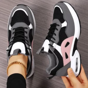 New height-increasing women's sports shoes with mesh, large-sized thick-soled dad shoes, versatile, comfortable and casual shoes - Image 1