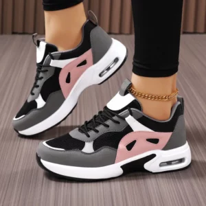 New height-increasing women's sports shoes with mesh, large-sized thick-soled dad shoes, versatile, comfortable and casual shoes - Image 2