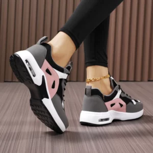 New height-increasing women's sports shoes with mesh, large-sized thick-soled dad shoes, versatile, comfortable and casual shoes - Image 5