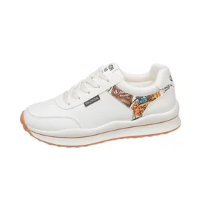 Ladies New Style Trendy Casual Shoes Lace-up Flat-soled Color Matching Vulcanized Shoes Women's Tennis Running Thick-soled Shoes - Image 3