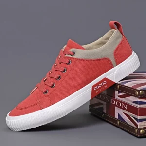 Autumn Mens Casual Shoes Cloth Lace-up Flat Shoes 2026 New Male Sneakers Luxury Design Canvas Shoes for Men Zapatillas Hombre - Image 1