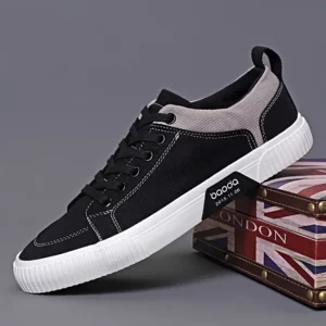 Autumn Mens Casual Shoes Cloth Lace-up Flat Shoes 2026 New Male Sneakers Luxury Design Canvas Shoes for Men Zapatillas Hombre - Image 3