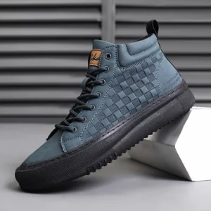 New High-Top Lace-Up Men's Shoes, Bubuk Fashionable Casual Sneakers, Versatile Men's Casual Sports Shoes, Everyday Casual Work Shoes, Outdoor Walking Shoes, Lace-Up Casual Men's Shoes - Image 1