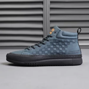 New High-Top Lace-Up Men's Shoes, Bubuk Fashionable Casual Sneakers, Versatile Men's Casual Sports Shoes, Everyday Casual Work Shoes, Outdoor Walking Shoes, Lace-Up Casual Men's Shoes - Image 9