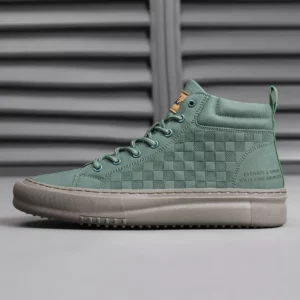New High-Top Lace-Up Men's Shoes, Bubuk Fashionable Casual Sneakers, Versatile Men's Casual Sports Shoes, Everyday Casual Work Shoes, Outdoor Walking Shoes, Lace-Up Casual Men's Shoes - Image 8